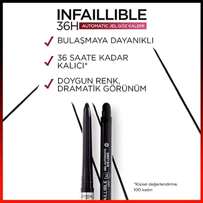 L’Oréal Paris 2li Infaillible Automatic Jel Göz Kalemi - Mat Siyah