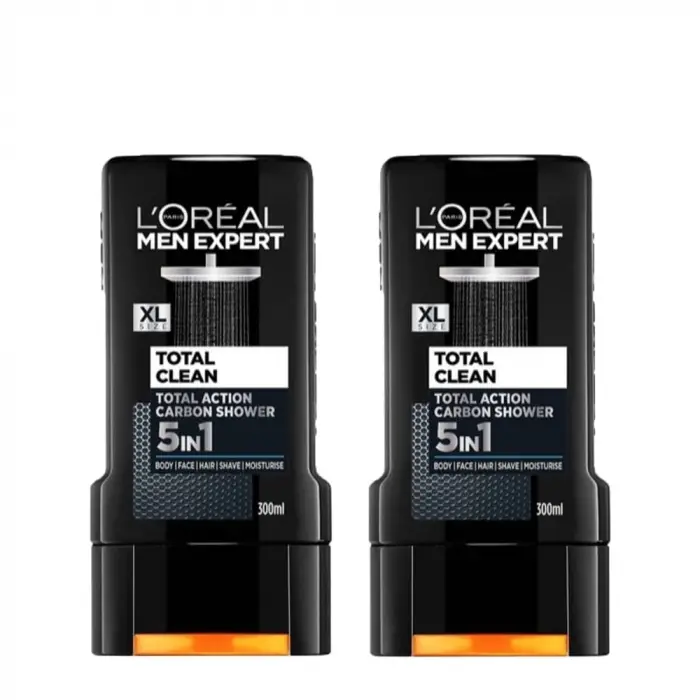L’Oréal Paris 2li Men Expert Total Clean 5i 1 Arada Kömürlü Duş Jeli (2 x 300 ml)