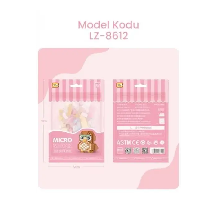 Loz Micro Block 4lü Sevimli Hayvan Seti 4 Farklı Model Dekoratif Oyuncak Yapım Seti Yapı Blok Seti
