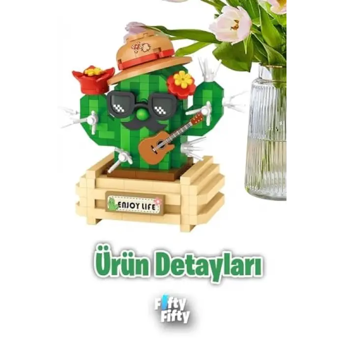 LOZ Micro Block Serisi Sevimli Kaktüs 380 Parça Oyuncak Yapım Seti FFLZ-8833