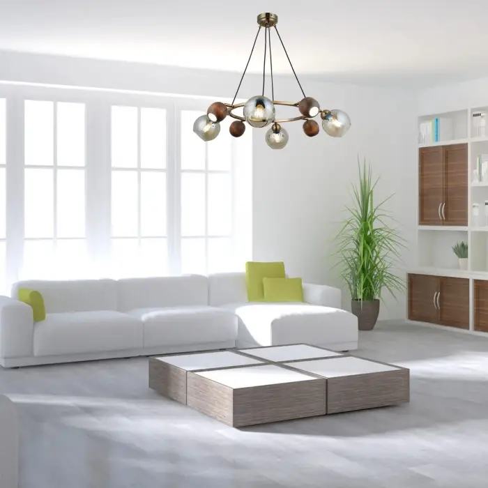 Lucea Jamo 4+4 Antık Lak Avize 4xgu10+4xe27