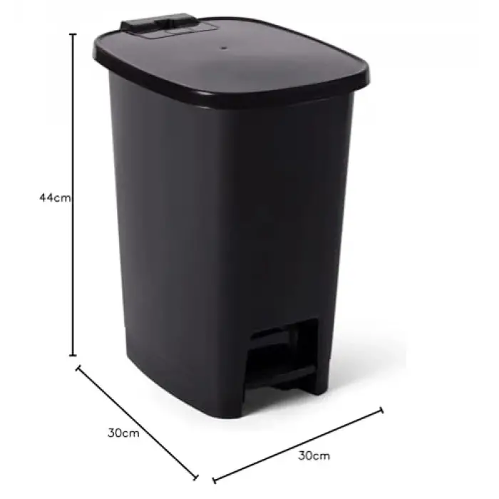 Lüks Seri Pedallı Çöp Kovası, 25 L, Siyah