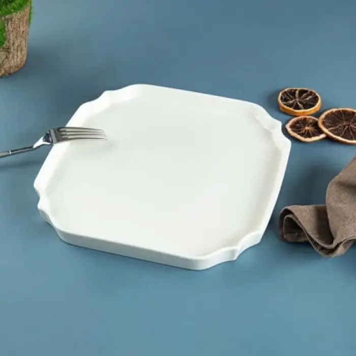 Lunar Kare Servis Tabağı Renkli Desenli 22 cm