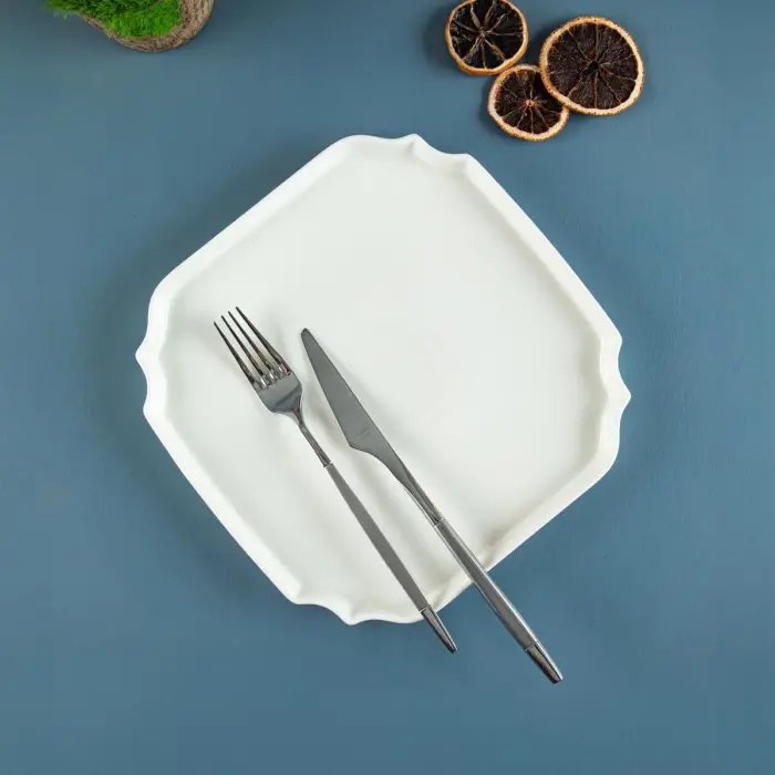 Lunar Kare Servis Tabağı Renkli Desenli 22 cm