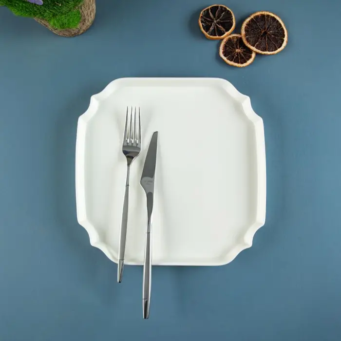 Lunar Kare Servis Tabağı Renkli Desenli 22 cm