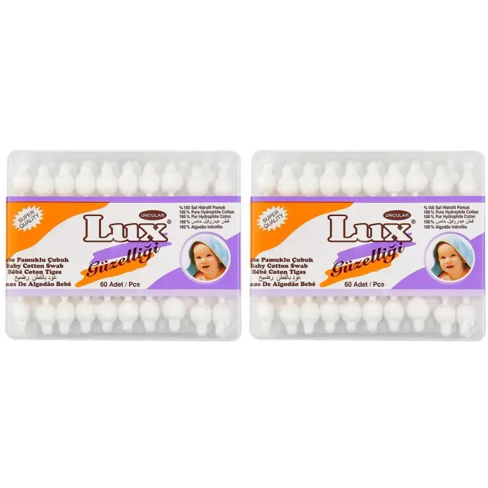 LUX Bebe Pamuklu Çubuk 60lı x 2 Paket