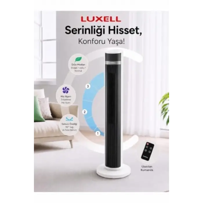 LXF-260 W Beyaz Kule Vantilatör