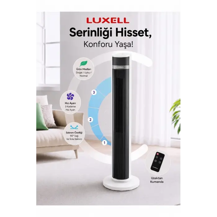 LXF-260 W Beyaz Kule Vantilatör