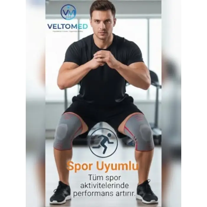 M Beden 3D Örme Sporcu Dizlik, 2li Set, Kompresyonlu ve Kaymaz