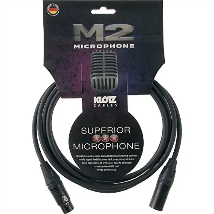M2 MC2000 Mikrofon Kablosu Siyah 2m XLR NEUTRIK Uçlu