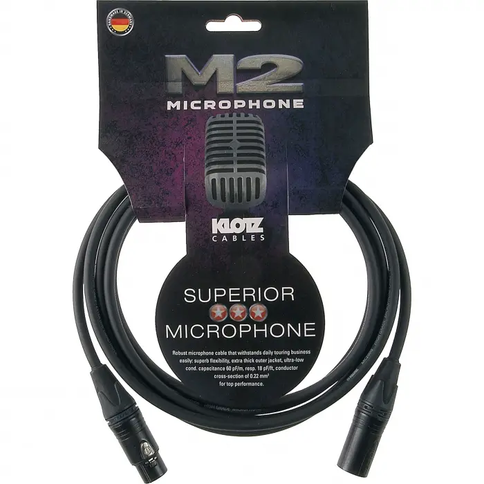 M2 MC2000 Mikrofon Kablosu Siyah 2m XLR NEUTRIK Uçlu