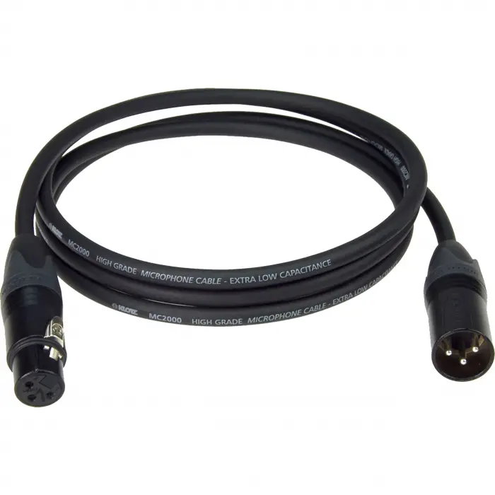 M2 MC2000 Mikrofon Kablosu Siyah 2m XLR NEUTRIK Uçlu