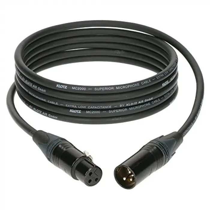 M2 MC2000 Mikrofon Kablosu Siyah 5m Xlr Neutrık Uçlu