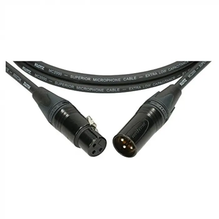 M2 MC2000 Mikrofon Kablosu Siyah 5m Xlr Neutrık Uçlu