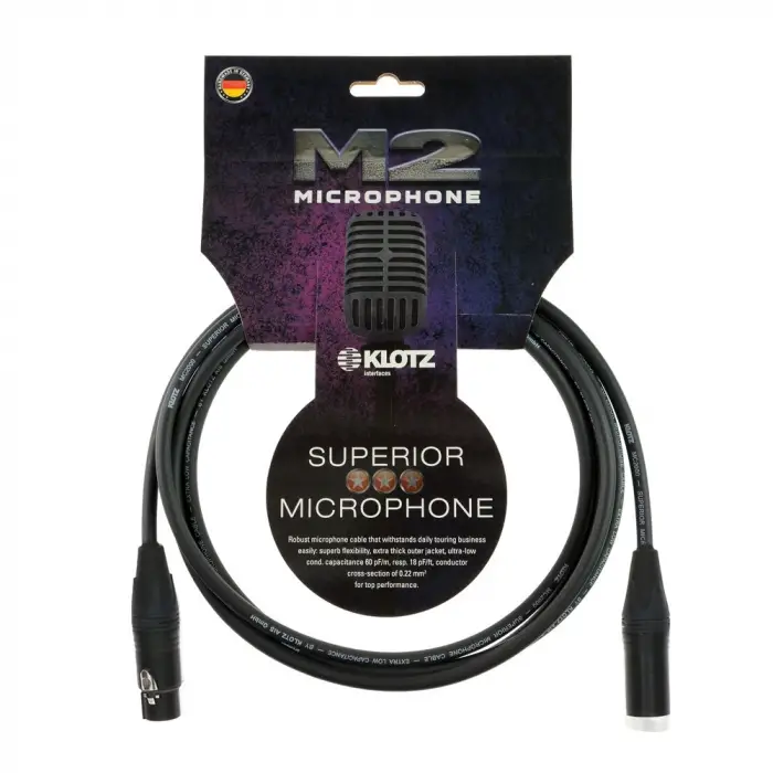 M2 MC2000 Mikrofon Kablosu Siyah 5m Xlr Neutrık Uçlu