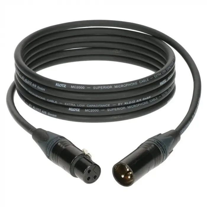 M2 MC2000 Mikrofon Kablosu Siyah 5m Xlr Neutrık Uçlu