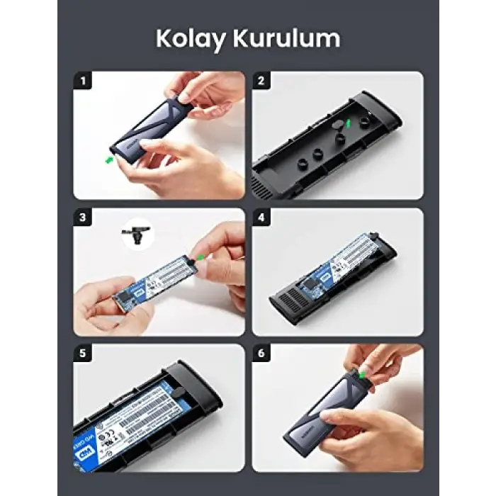 M.2 NVMe Ssd Type-C 3.1 Gen2 PCIe M-Key M+B Key Disk Kutusu