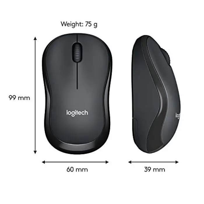 M221 Silent Wireless Mouse- Charcoal