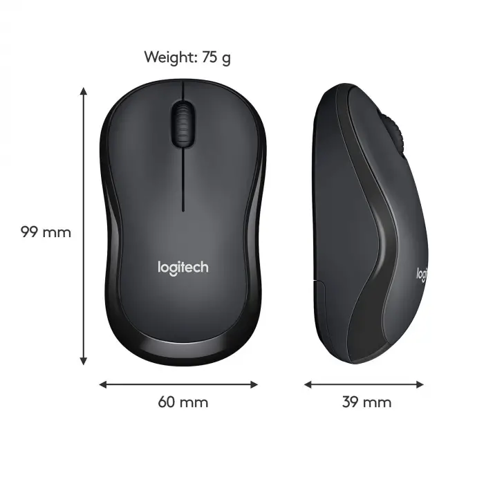 M221 Silent Wireless Mouse- Charcoal