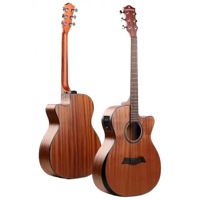 M450-EQ-Amp masif ağaç amfili elektro akustik gitar seti, üst segment