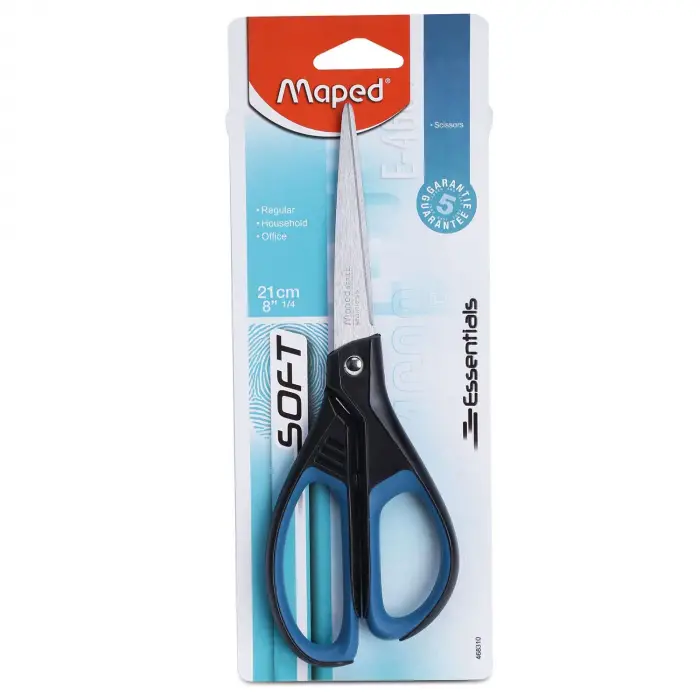 M468310 – Makas Essentials Soft asimetrik, 21 cm, siyah/mavi