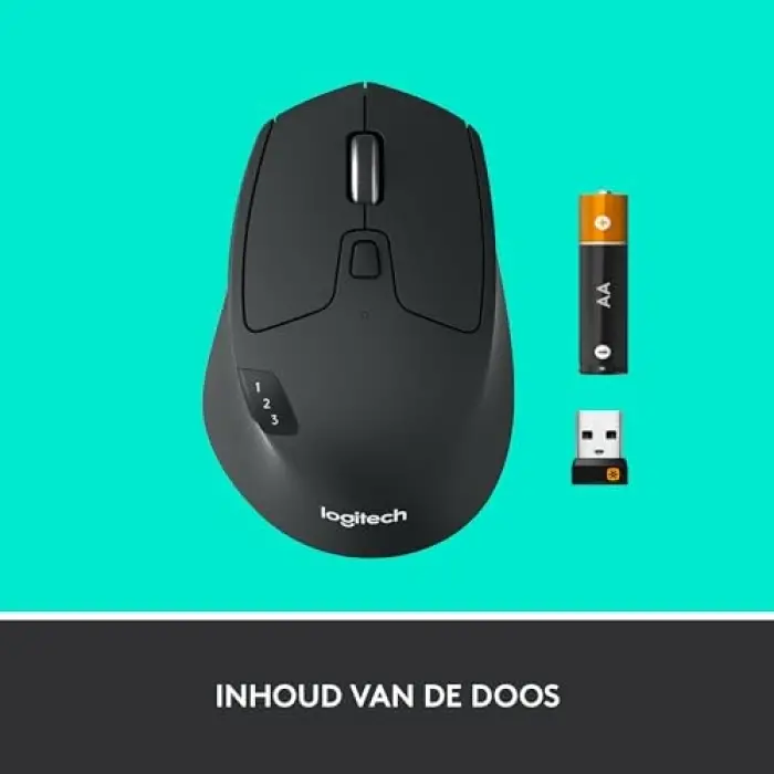 M720 Triathlon Windows/Mac İçin Kablosuz Mouse (Bluetooth, Unifying, Easy-Switch - Üç Cihaz Arasında Kolayca Geçiş Sağlar) Siyah