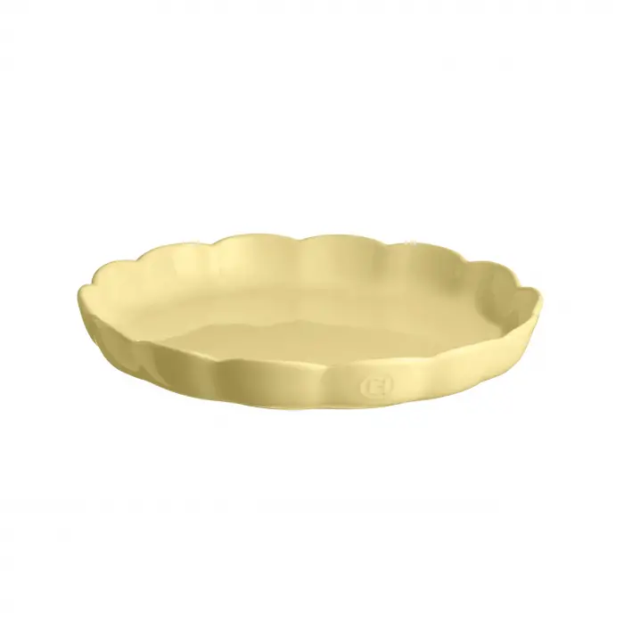 Madeleine Yivli Tart Tabağı, 30 cm, Vanilya