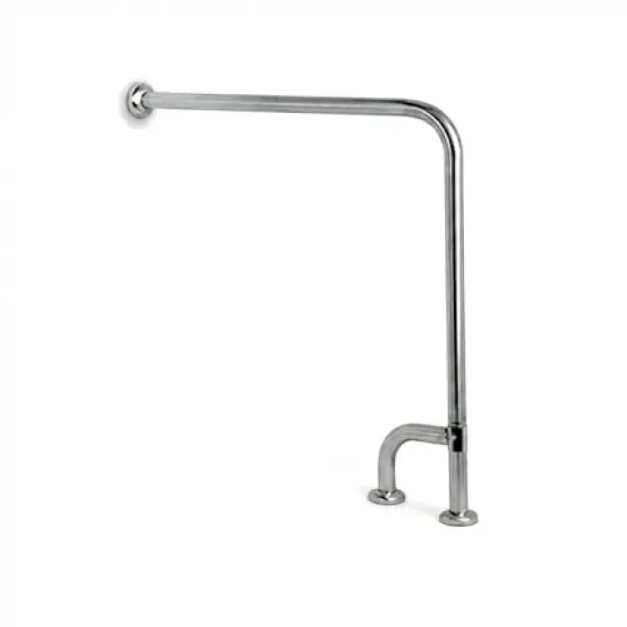 Mafsallı Basic Engelli Tutunma Barı 75x75 cm Paslanmaz Çelik Zemin Destekli Banyo Barı