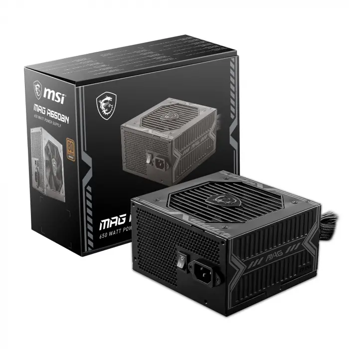 Mag A650BN Atx bilgisayar güç kaynağı, 650 W, modüler olmayan, 80 Plus Bronz, siyah