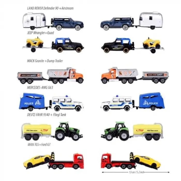 Majorette Trailer Jeep Wrangler + Quad