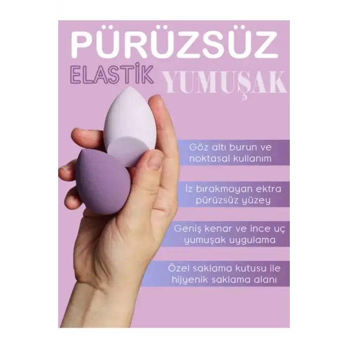 Makyaj Süngeri Kutulu Set 4lü