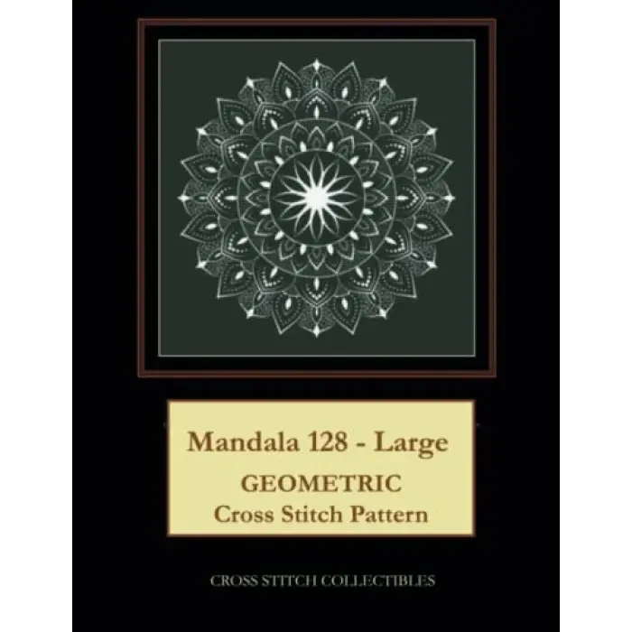Mandala 128 - Large: Geometric Cross Stitch Pattern