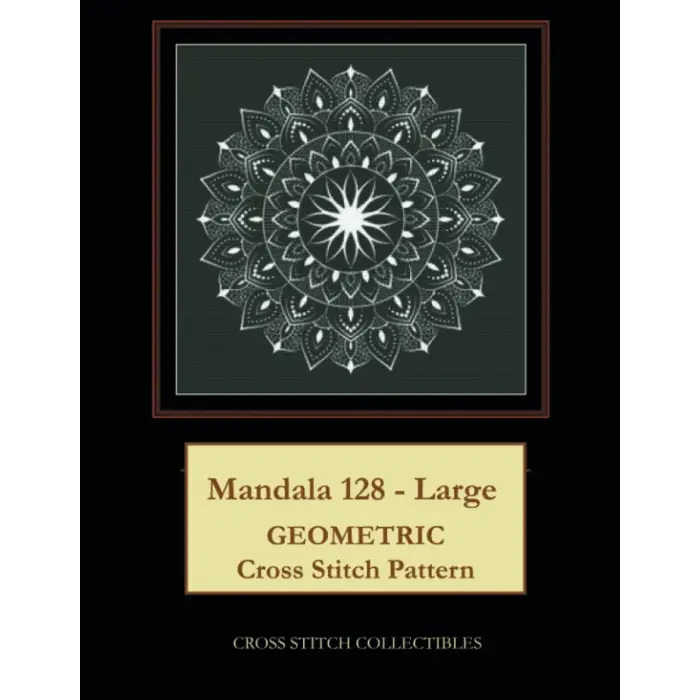 Mandala 128 - Large: Geometric Cross Stitch Pattern