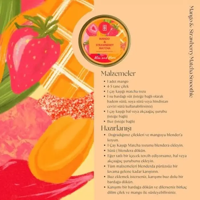 Mango ve Çilek Aromalı Matcha 50 g