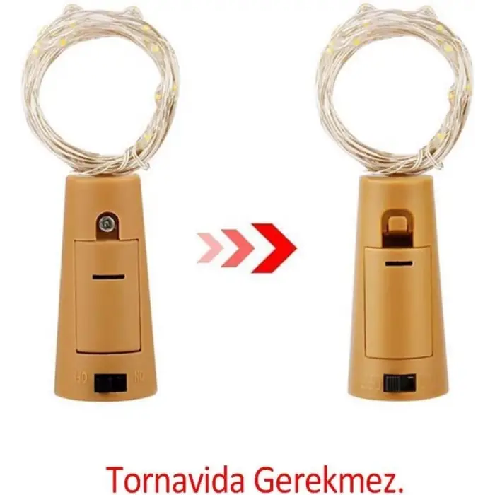 Mantar Tıpa Peri LED - 3 Metre - Günışığı (1 Adet)