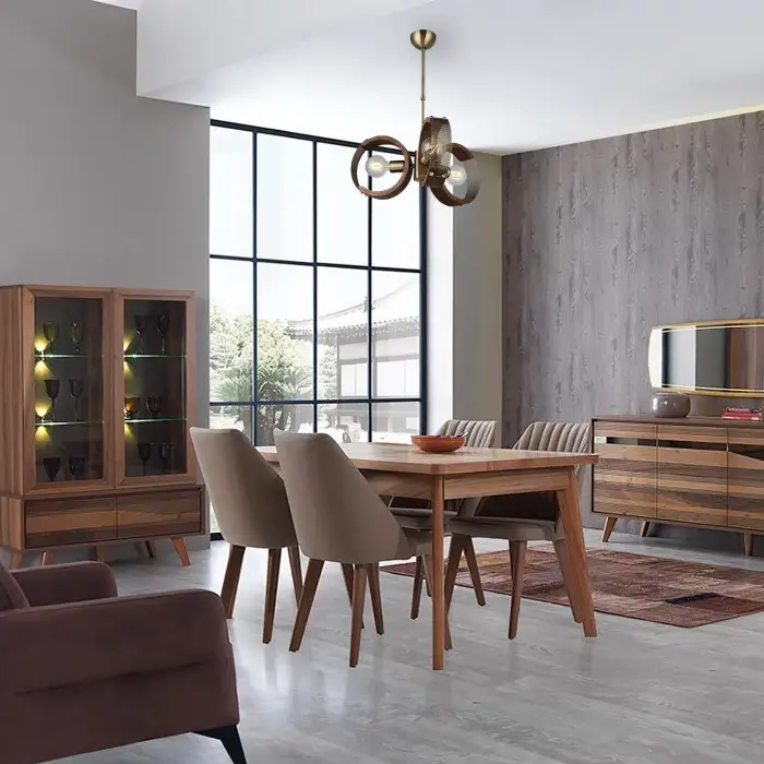 Manya 3lü Ahşapli Eskitme Avize 3 X E27