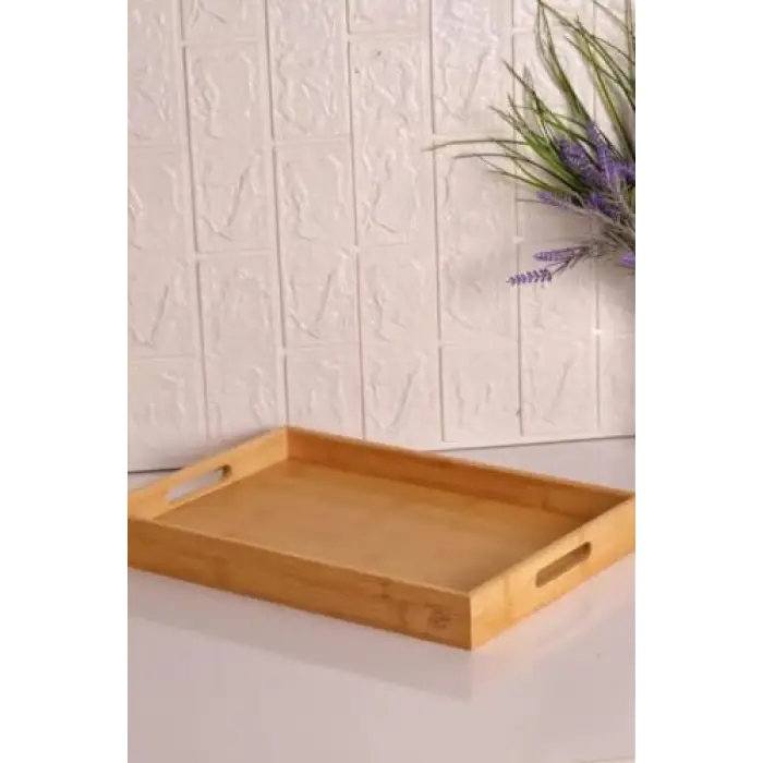 Marbella - Bambu Desenli Tepsi Orta