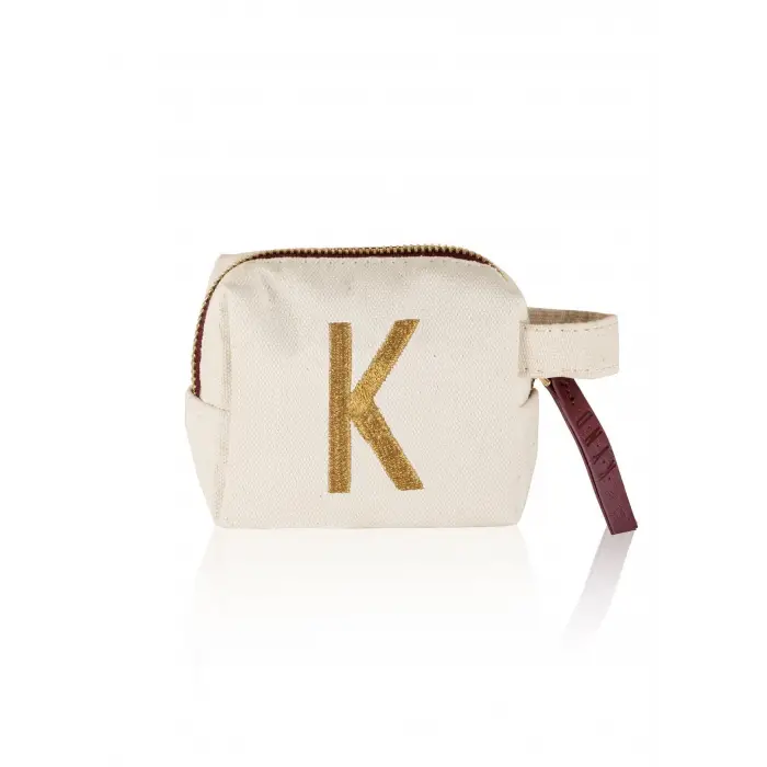 [marka] Harf Nakışlı Çanta K 14x12 cm