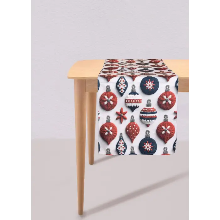 [marka] Modern Figür Desenli Runner 45x140 Cm Beyaz