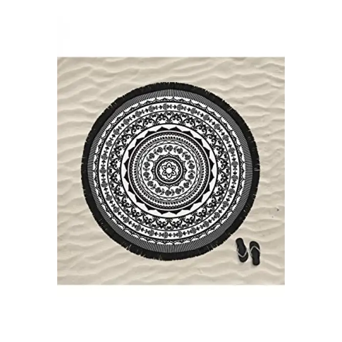 MARTE HOME Mandala 4 Yuvarlak Plaj Havlusu