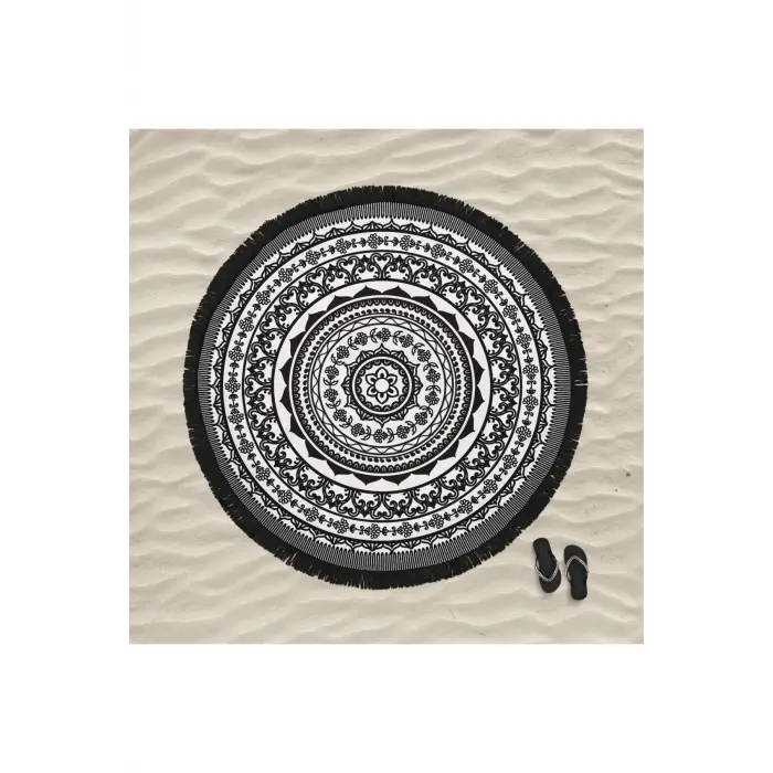 MARTE HOME Mandala 4 Yuvarlak Plaj Havlusu