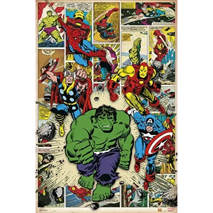 MARVEL COMIC HERE COME THE HEROES MAXI POSTER