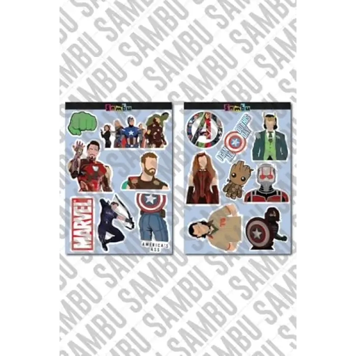 Marvel Temalı Sticker Etiket Seti 1 - Laptop Notebook Telefon