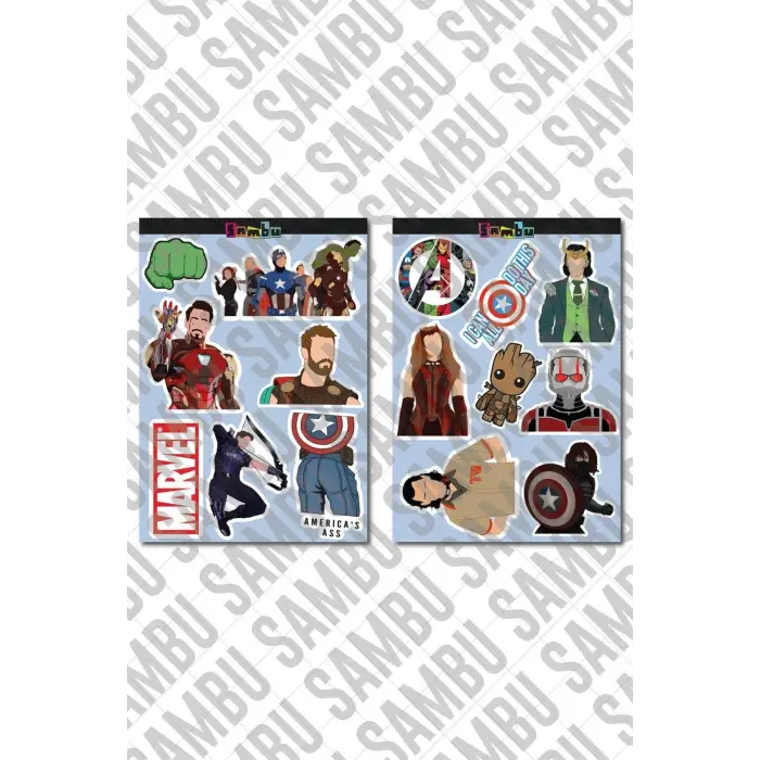 Marvel Temalı Sticker Etiket Seti 1 - Laptop Notebook Telefon