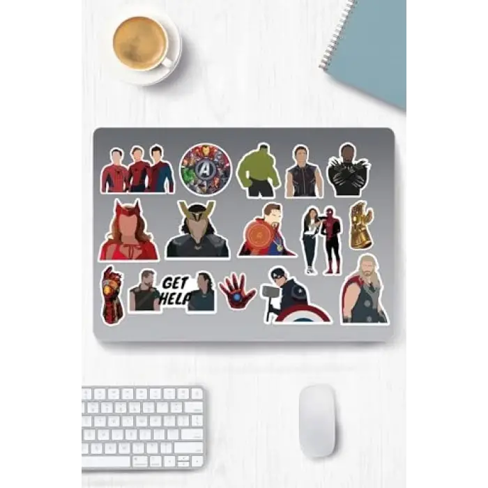 Marvel Temalı Sticker Etiket Seti 2 - Laptop Notebook Telefon