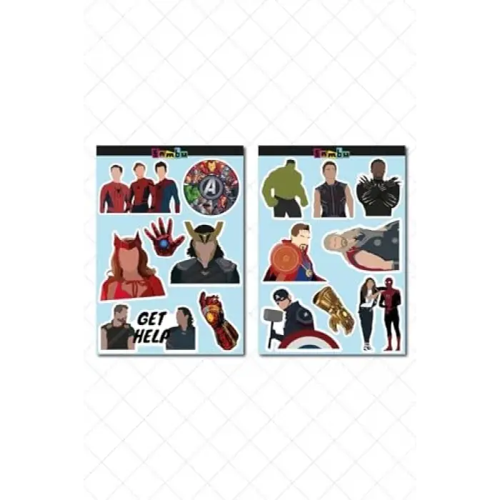 Marvel Temalı Sticker Etiket Seti 2 - Laptop Notebook Telefon