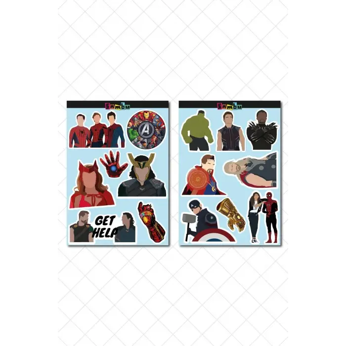 Marvel Temalı Sticker Etiket Seti 2 - Laptop Notebook Telefon
