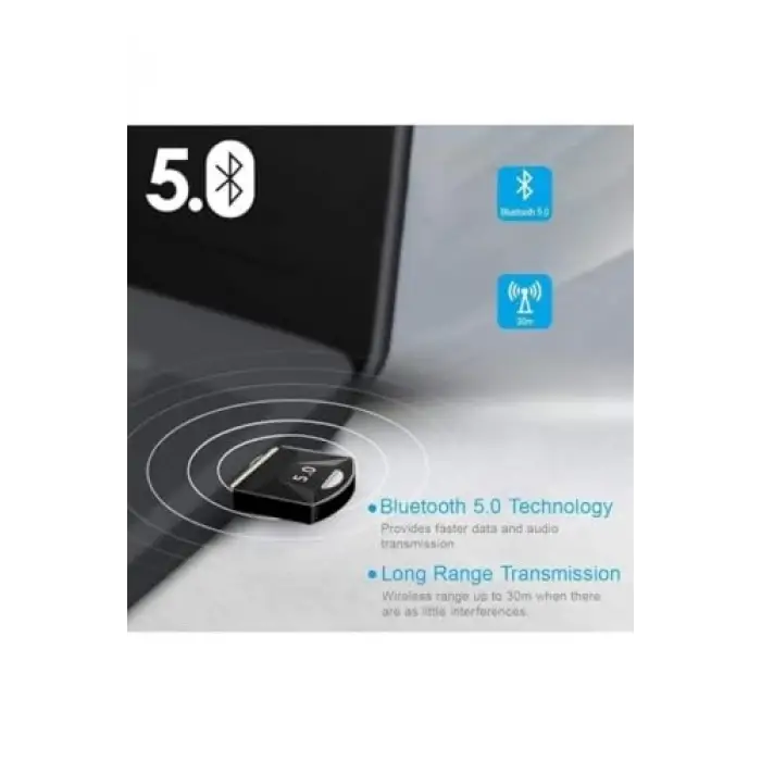 Masaüstü Bilgisayar Bluetooth Adaptörü V5.0, USB Dongle, Bluetooth Aparatı Çevirici Dönüştürücü