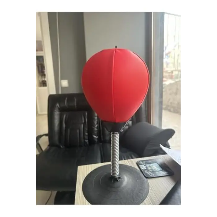 Masaüstü Vakumlu Boks Torbası Pompa Hediyeli Kırmızı Tek Ebat