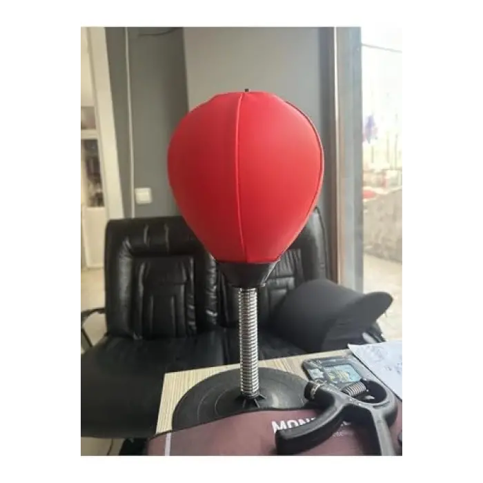 Masaüstü Vakumlu Boks Torbası Pompa Hediyeli Kırmızı Tek Ebat